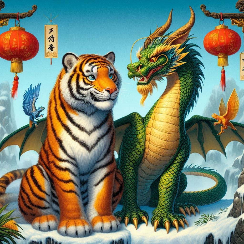 Новогодняя сказка про тигра и дракона