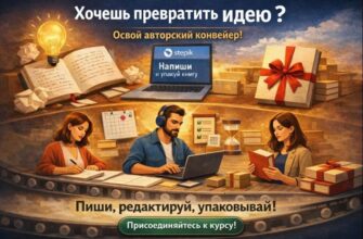 Как превратить идею в готовую книгу: практический онлайн-курс по авторскому конвейеру
